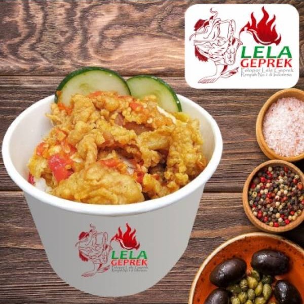 Lela Geprek (Paket Nasi Daging Lele Fillet)