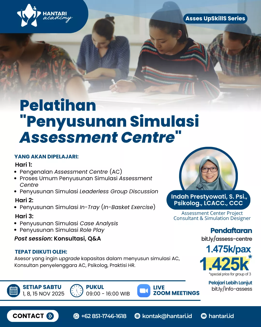 1, 8, 15 November 2025Assess UpSkillS Series #1